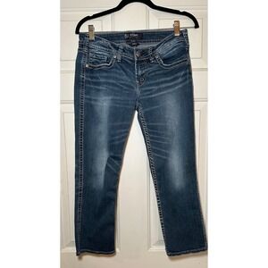 Silver Jeans Co. Women's Aiko Bootcut Jeans‎ W29 Medium Wash Embellished Pockets